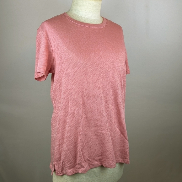 Anthony Thomas Melillo Tee Short Sleeve Slub Knit Cotton Juneberry L NWT - Picture 2 of 9